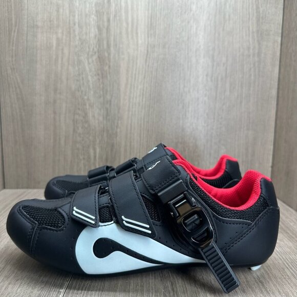 Peloton Cycling Shoes Mens Sz 6.5 Low Top Adjustable Hook & Loop Strap Black Red main image 9